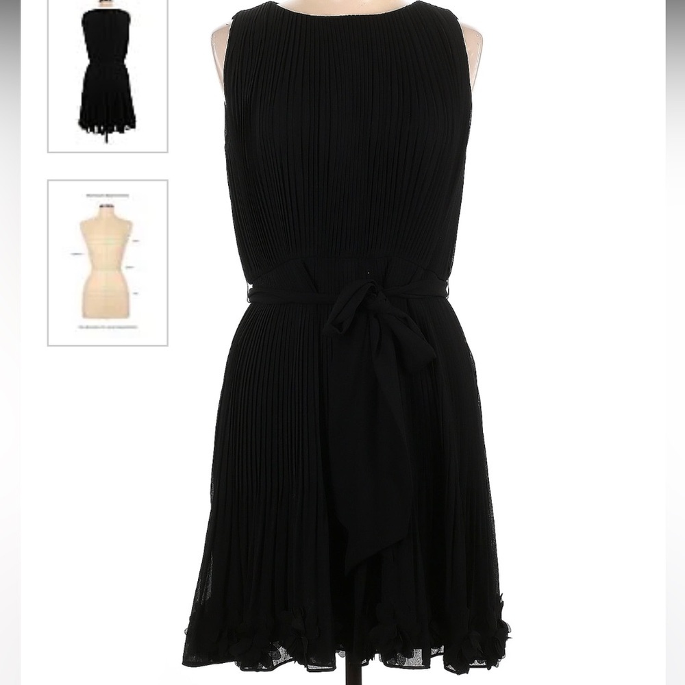 Alex Marie size 4 little black dress with flowers on bottom hem